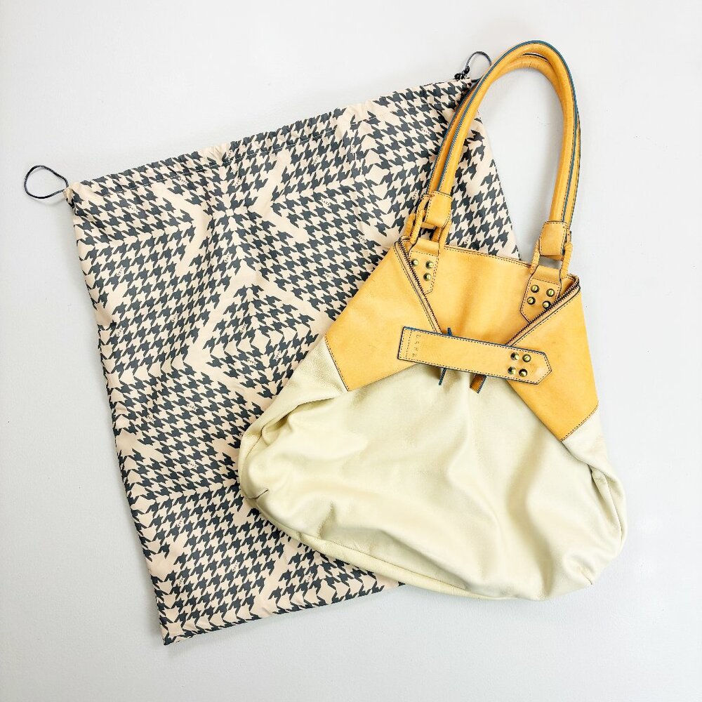 L.A.M.B. Gwen Stefani Sukte Vachetta Leather Tote Bag Purse RARE Luxury Y2K Bone